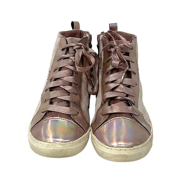 Justice High Top Sneakers Pink Girls Size 3 - Picture 4 of 9